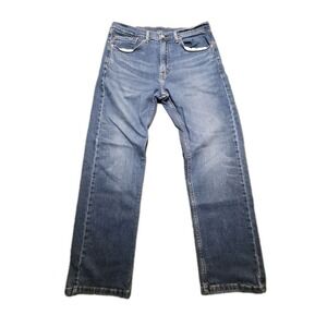 Levi's Blue Jeans Men's 34x30 505 Relaxed Fit Straight Leg Medium Wash Western